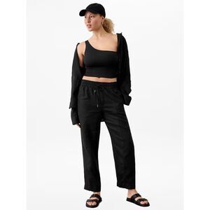 Athleta Retreat High Rise Linen Ankle Pant - Black XL